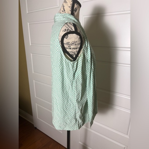 Kate Spade Women's Sea Blue Green Silk Blend Sleeveless High Neck Blouse - Picture 3 of 6